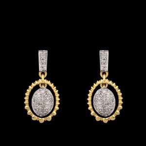 Halo Oval Drop Earrings