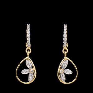 Half Diamond Drop Earrings