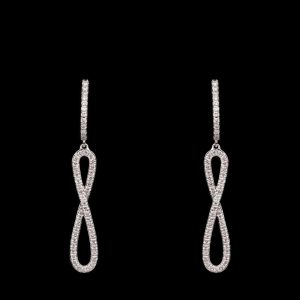 Two Tone Diamond Drop Earrings